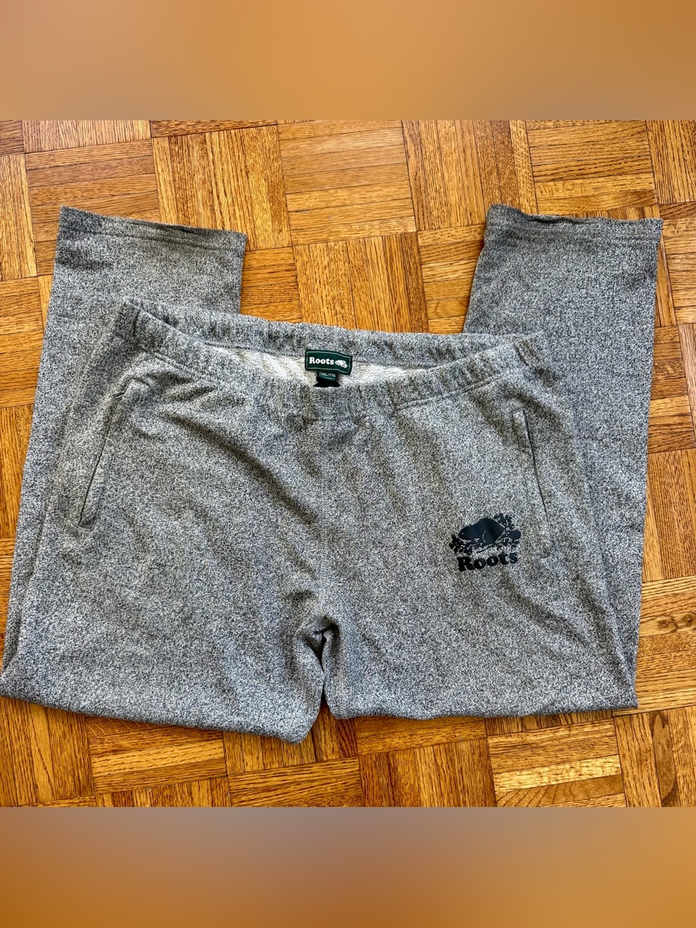 Roots Men’s Gray Organic Original Sweatpants with Logo